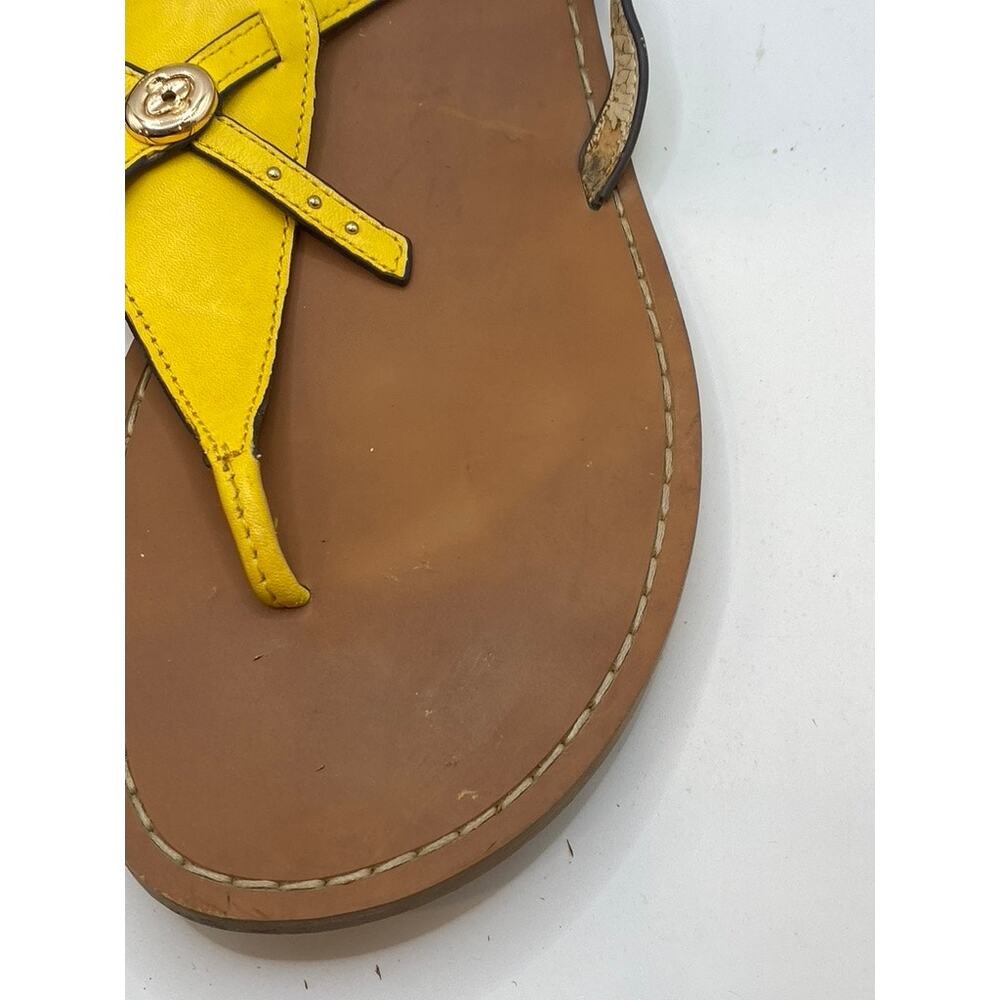 COACH Women's Yellow Thong Round-Toe Camara Ankle Strap Flat Sandals SZ 11 - Picture 2 of 8